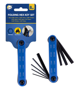 8pc Folding Hex Key Set