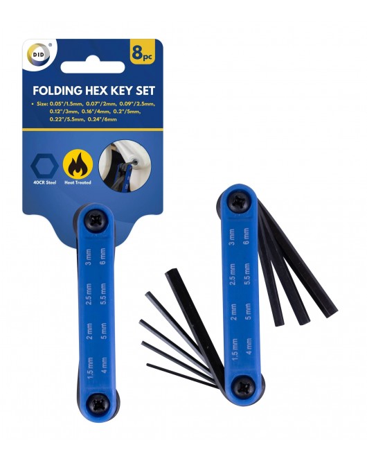 8pc Folding Hex Key Set