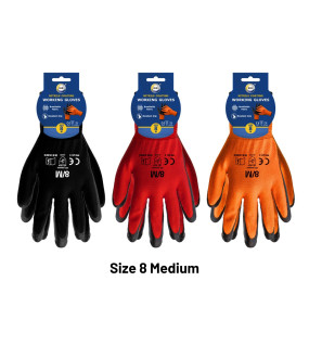 Size 8 Nitrile Coated Gloves - M