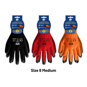 Size 8 Nitrile Coated Gloves - M
