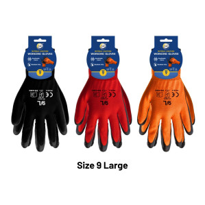 Size 9 Nitrile Coated Gloves - L
