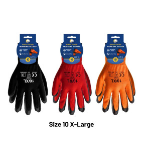 Size 10 Nitrile Coated Gloves - xl