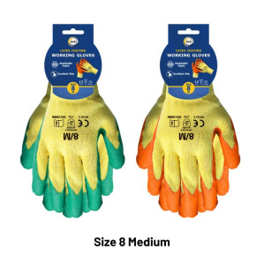 Size 8 Latex Coated Gloves - M