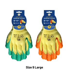 Size 9 Latex Coated Gloves - L