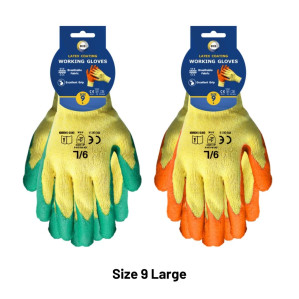 Size 9 Latex Coated Gloves - L
