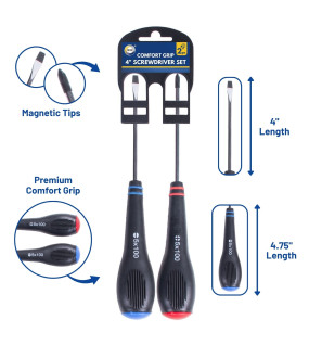 2pc Soft Grip Screwdriver Set