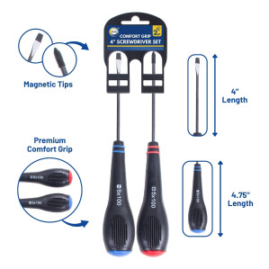 2pc Soft Grip Screwdriver Set