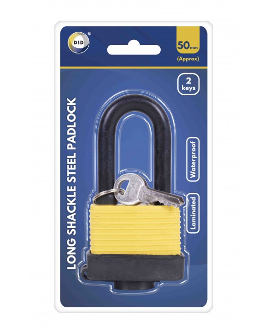 50mm Long Shackle Laminated Waterproof Steel Padlock