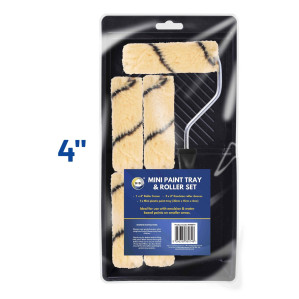 Mini Paint Tray with 4" Roller &amp; 5 Emulsion Sleeves