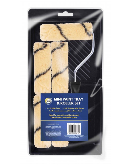 Mini Paint Tray with 4" Roller & 5 Emulsion Sleeves