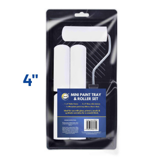 Mini Paint Tray with 4" Roller & 5 Gloss Sleeves