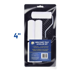 Mini Paint Tray with 4" Roller &amp; 5 Gloss Sleeves