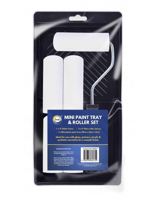 Mini Paint Tray with 4" Roller & 5 Gloss Sleeves