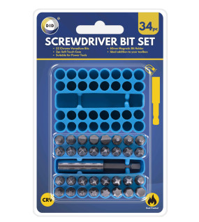 34pc Crv Screwdriver Bit Set
