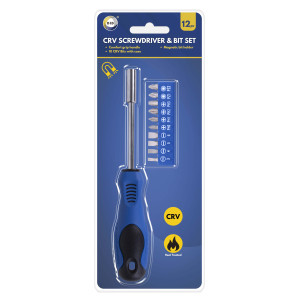 12pc Crv Screwdriver &amp; Bit Set