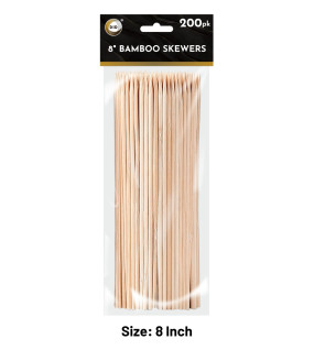 200Pk 8" Bamboo Skewers