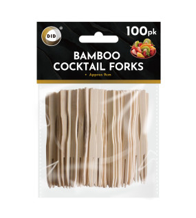 100Pk 9cm Bamboo Cocktail Forks 
