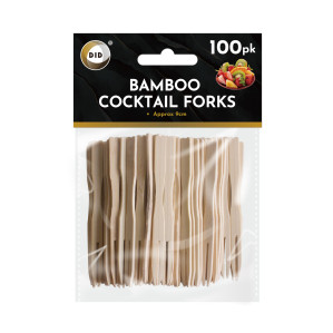 100Pk 9cm Bamboo Cocktail Forks 