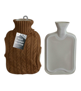 2Litre Hot Water Bottle & Knitted Cover