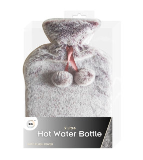 2Litre Hot Water Bottle & Deluxe Plush Cover