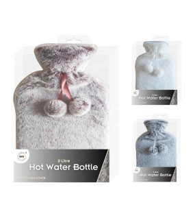 2Litre Hot Water Bottle & Deluxe Plush Cover