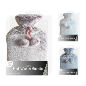 2Litre Hot Water Bottle &amp; Deluxe Plush Cover