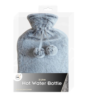 2Litre Hot Water Bottle & Deluxe Plush Cover