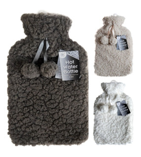 2Litre Hot Water Bottle & Soft Teddy Plush Cover