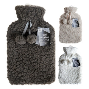 2Litre Hot Water Bottle &amp; Soft Teddy Plush Cover