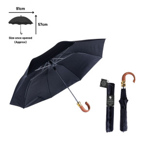U-Shaped Umbrella with Cover - Brown Handle