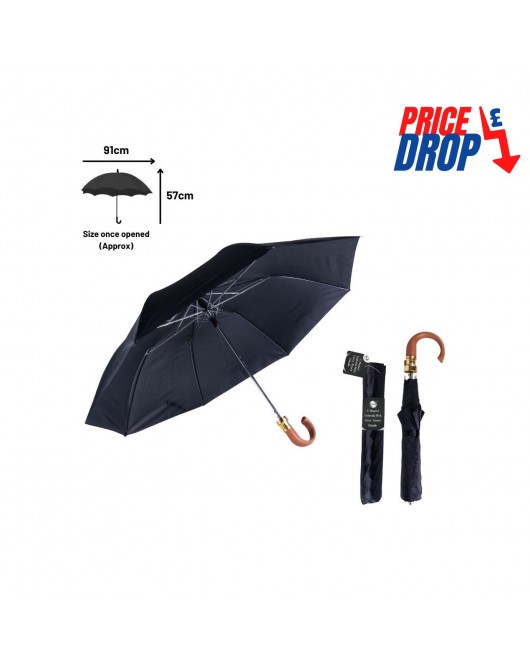 U-Shaped Umbrella with Cover - Brown Handle