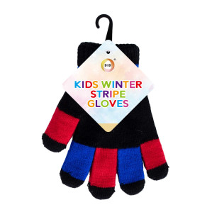 Kids Winter Stripe Gloves