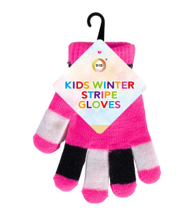 Kids Winter Stripe Gloves