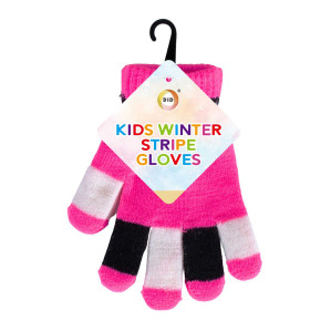 Kids Winter Stripe Gloves