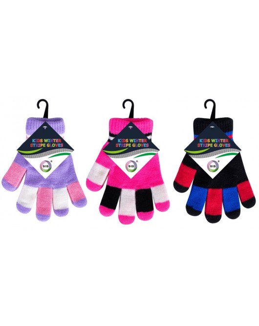 Kids Winter Stripe Gloves