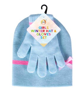 Girls Winter Hat & Gloves Set