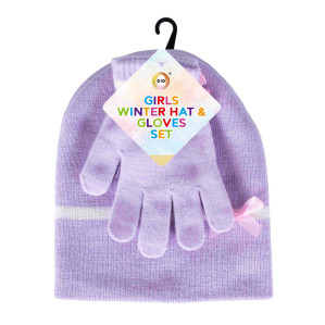 Girls Winter Hat &amp; Gloves Set