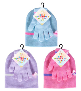 Girls Winter Hat & Gloves Set