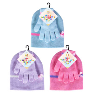 Girls Winter Hat &amp; Gloves Set