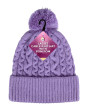 Ladies Cable Knit Hat with Pom Pom