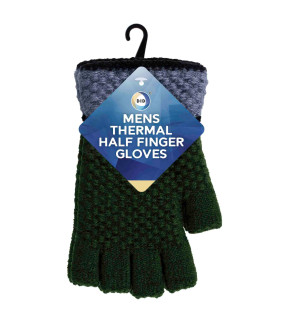 Mens Thermal Half Finger Gloves