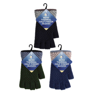 Mens Thermal Half Finger Gloves
