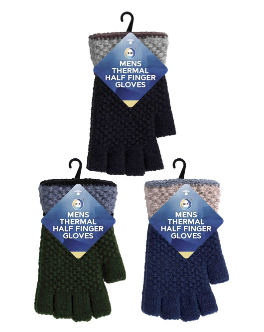 Mens Thermal Half Finger Gloves