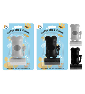 20pc Dog Poop Bags & Dispenser