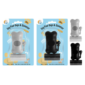 20pc Dog Poop Bags &amp; Dispenser