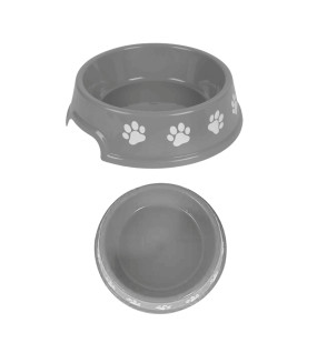 21.5cm 750ml Paw Print Plastic Pet Bowl