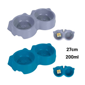 27cm 200ml Double Plastic Pet Bowl