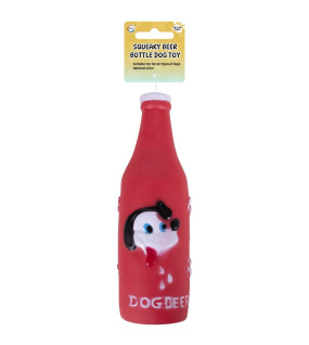 Squeaky Beer Bottle Dog Toy