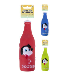 Squeaky Beer Bottle Dog Toy