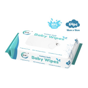 64Pk Biodegradable Baby Wipes
